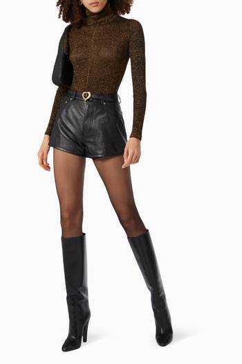 hover state of High Waist Shorts in Lambskin 