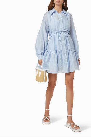 hover state of Tiphaine Tiered Shirt Dress in Linen Blend 