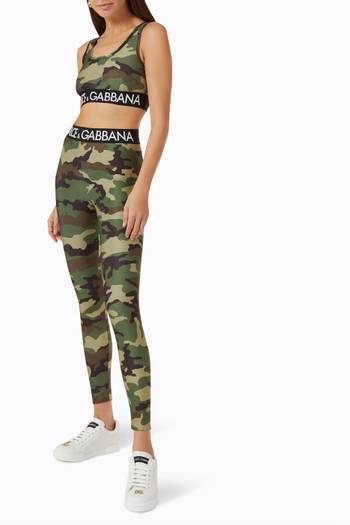 hover state of Camouflage Logo Crop Top in Jersey
