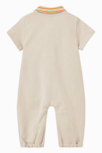 hover state of Fendiness Polo Playsuit in Cotton Piqué 