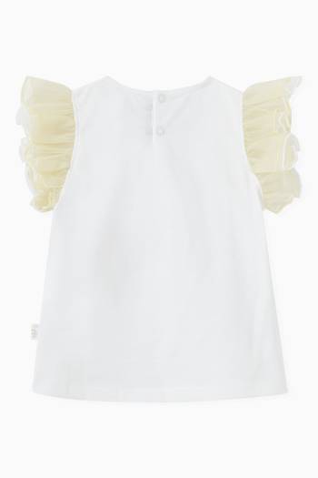 hover state of Tulle Sleeves T-shirt in Cotton 