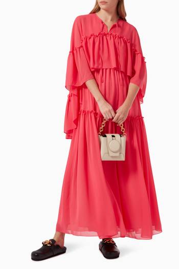 hover state of Cascading Tiers Maxi Dress in Crepe