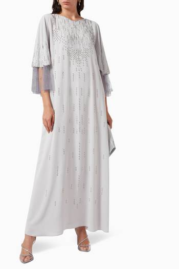 hover state of A-LINE CUT ABAYA WIT | 215074535