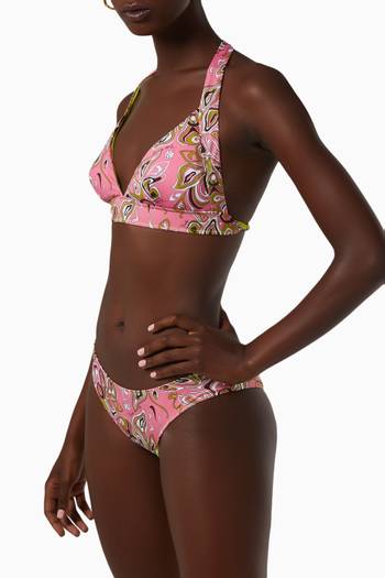hover state of Africana Print Halterneck Bikini Top  