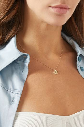 hover state of Mini Cancer Medallion Necklace in 10kt Yellow Gold  