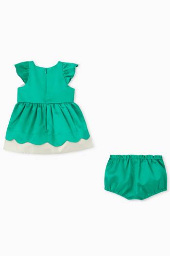 hover state of Scalloped Bodice Dress & Bloomers   