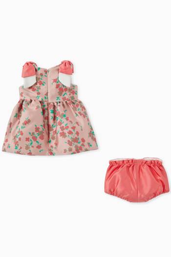 hover state of Floral Bodice Dress & Bloomers Set