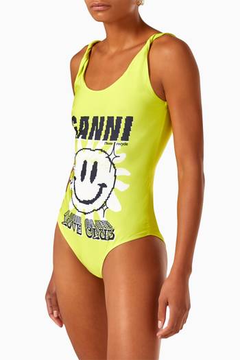 hover state of Graphic Sporty One Piece Swimsuit in Recycled Nylon  