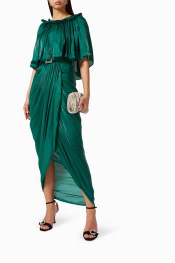 hover state of Draped Dress in Satin