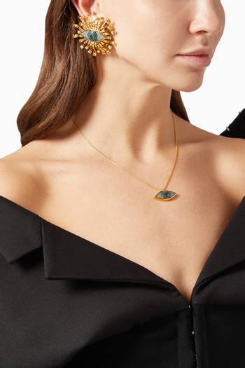 hover state of Nazar Mini Necklace in 24kt Gold-plated Bronze