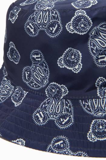 hover state of Paisley Bear Print Bucket Hat