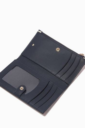 hover state of Sunkiss Embellished Slim Bifold Wallet in Striped PVC