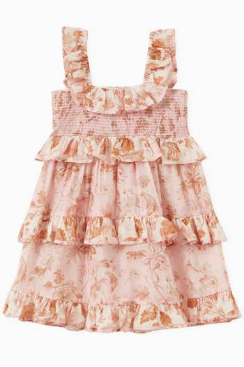 hover state of Jeannie Ruffle Tiered Dress in Cotton 