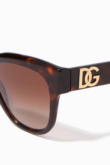 hover state of DG Crossed Sunglasses in Acetate  
