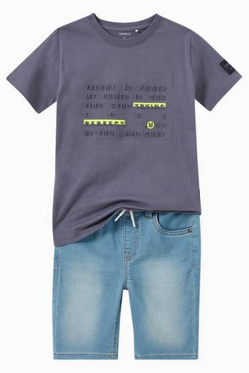 hover state of Embroidered T-shirt in Cotton  