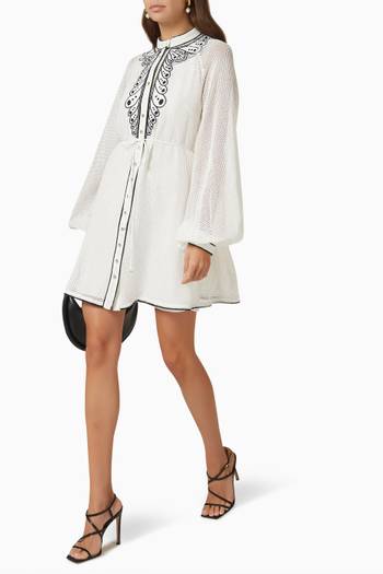 hover state of Delicacy Long Sleeve Mini Dress in Cotton