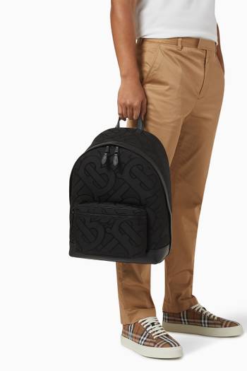 hover state of Logo Print Backpack in Jacquard