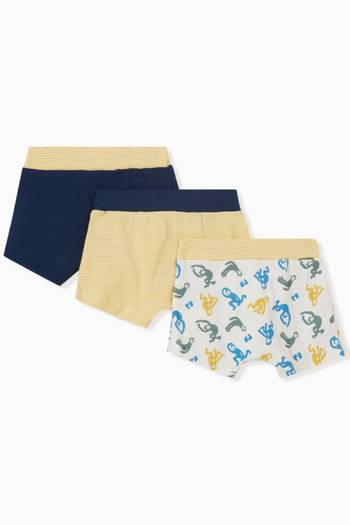 hover state of Monkey Print Boxer Shorts in Cotton, Set of Three 