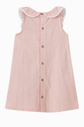 hover state of Beatrice Frilled Dress in Swiss Dot Cotton    