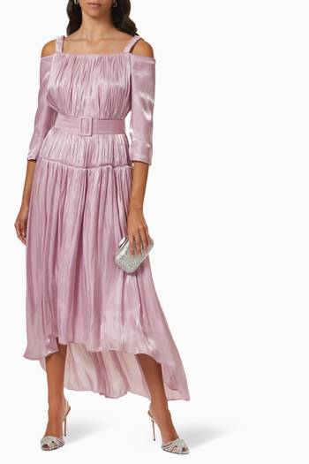 hover state of Pleated Midi Dress 