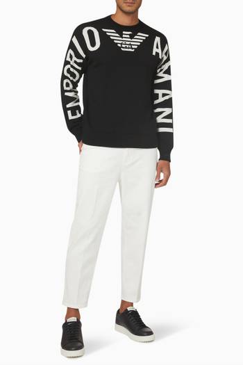 hover state of Macro Text Logo Sweater in Ribbed Knit