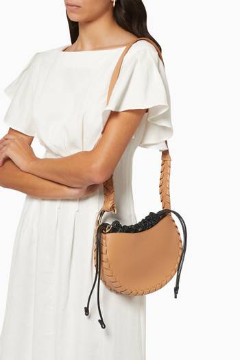 hover state of Mate Small Hobo Shoulder Bag in Smooth Calfskin