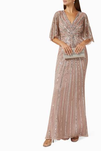 hover state of Sequin Column Gown in
