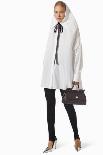 hover state of Oversized Cocoon Shirt in Cotton Poplin