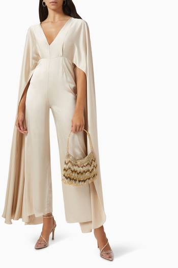 hover state of Butterly Sleeves Jumpsuit in Japanese Satin 