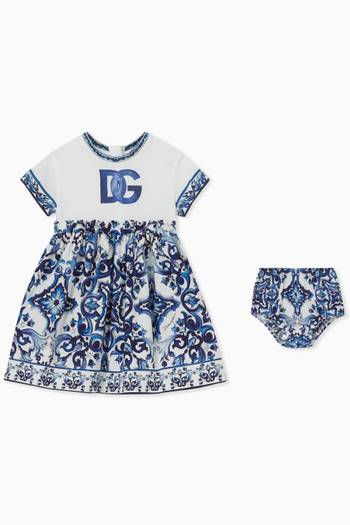 hover state of Maiolica Logo Dress in Cotton