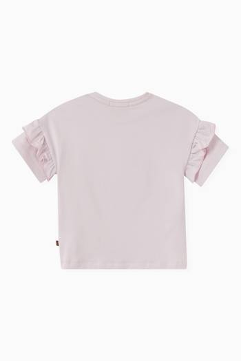 hover state of Teddy Logo Ruffle T-shirt in Cotton Jersey
