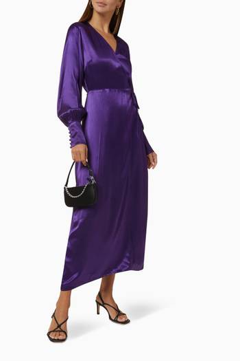 hover state of Flyra Maxi Wrap Dress in Viscose-satin