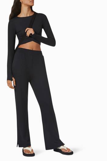 hover state of Elevate Rib Long Sleeve Top in Micro Modal Blend 