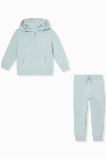 hover state of Logo Zip-up Tracksuit Set in Organic Cotton Terry
