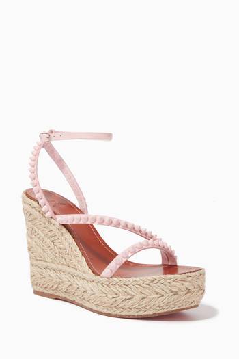 hover state of Malfadina Zeppa 120mm Wedge Sandals in Calf Leather 