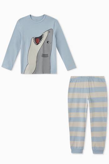 hover state of Shark Night Pyjama Set in Cotton