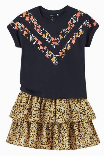 hover state of Floral-print T-shirt in Cotton