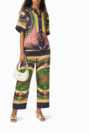 hover state of Torchon Print Pants in Silk