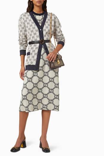 hover state of Reversible GG Skirt in Wool Jacquard
