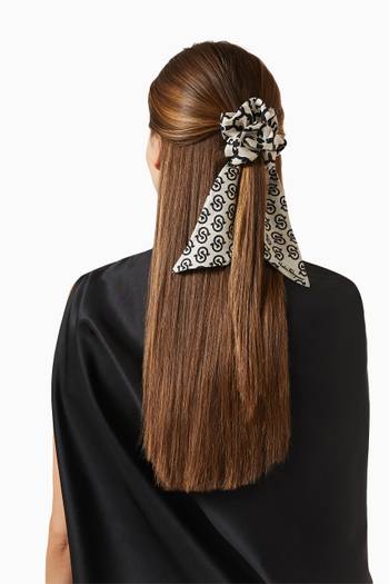 hover state of Gancini Galore Hair Tie in Silk Twill  