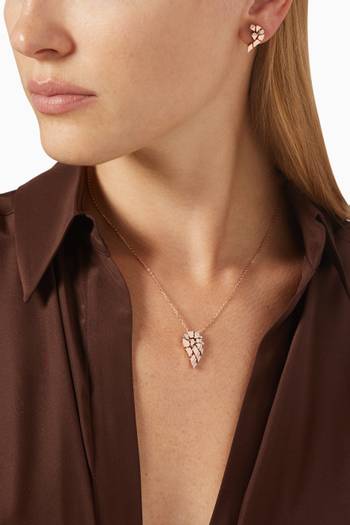 hover state of Glacial Frost Diamond Pendant Necklace in 18kt Rose Gold