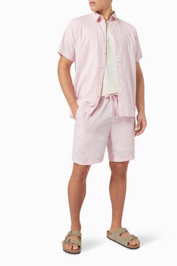 hover state of Drawstring Shorts in Stretch-linen