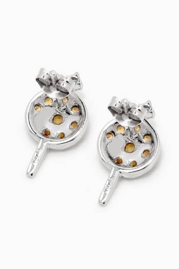 hover state of Lollipop Yellow Sapphire Diamond Earrings in 18kt White Gold  