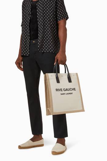 hover state of Rive Gauche N/S Shopping Bag in Canvas & Leather 
