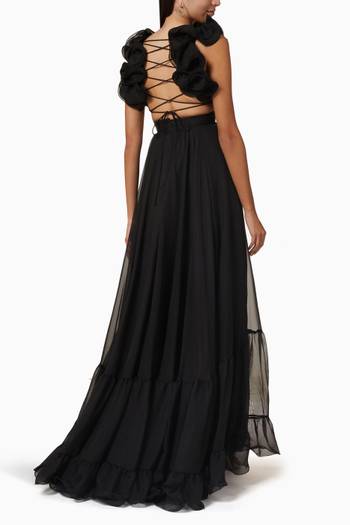 hover state of Ruffle Tiered Gown in Chiffon