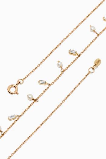 hover state of Pearl & Diamond Necklace in 18kt Yellow Gold 