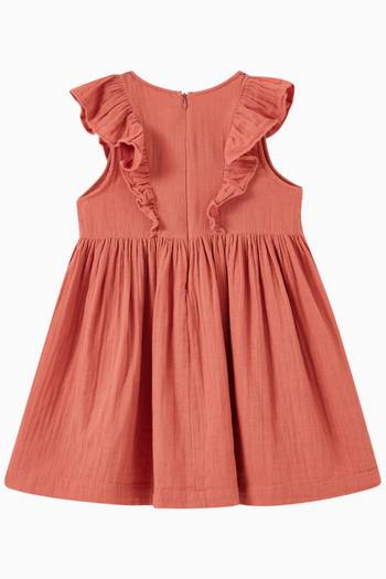 hover state of Ruffled Dress in Cotton