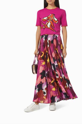 hover state of Cross Pleated Maxi Skirt in Jersey