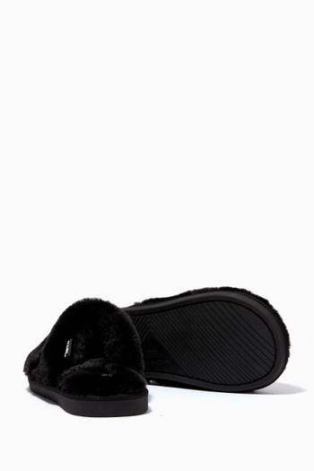 hover state of Karl Iconik Slippers in Faux Fur