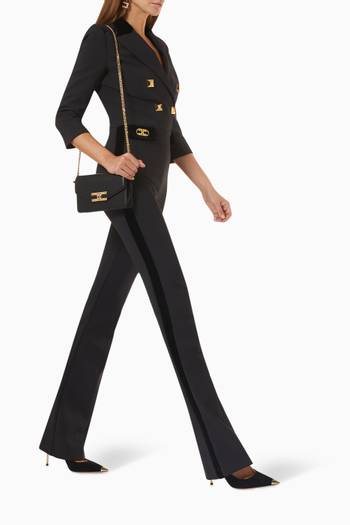 hover state of Studded Double-breasted Jumpsuit in Stretch Crepe